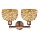preview thumbnail 2 of 3, Innovations Lighting Endless Possibilities Edison - Woven Rattan - 2 Light 17" Bath Vanity Light