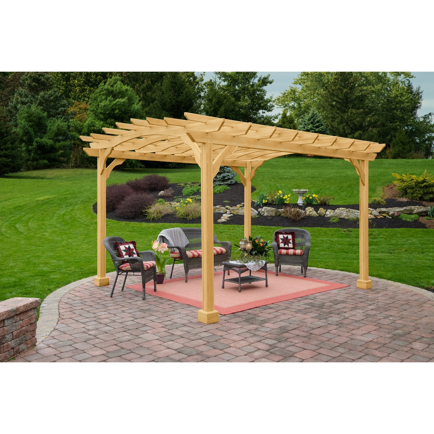 10x12 Wood Pergola Kit for Sale - YardCraft | DIY Pergola Kit in Canyon  Brown Stain - Includes Curbside Delivery