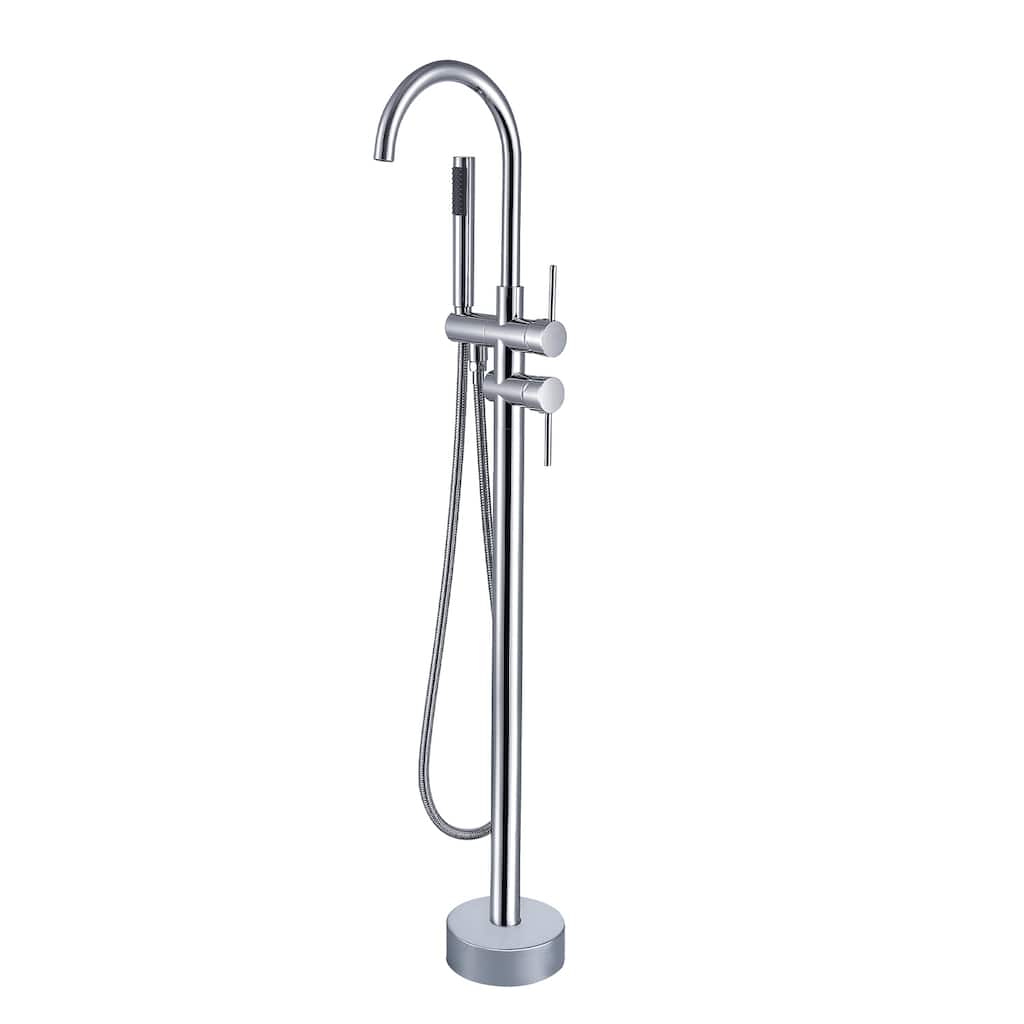 Topcraft Floor Mounted Bathtub Filler with Handheld Showerhead