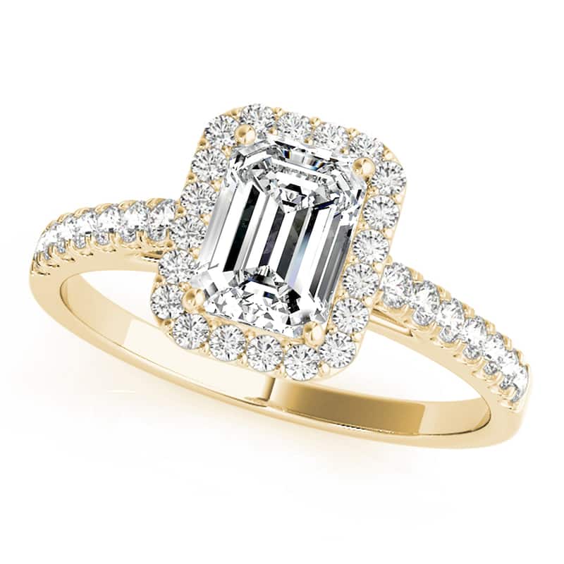 Auriya 14k Yellow Gold Lab Grown Emerald Diamond Halo Engagement Ring 0.50 to 5.00 ct. tw. (F-G VS) - 1.50 ct. center - 4