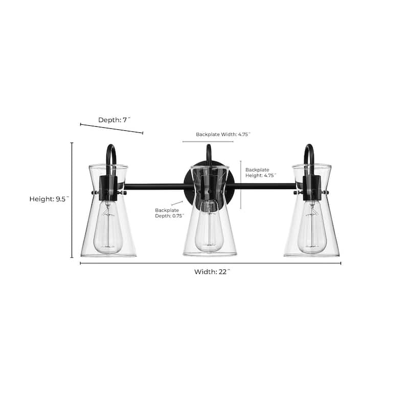 Millennium Lighting 21003 Camellia 3 Light 22" Wide Vanity Light