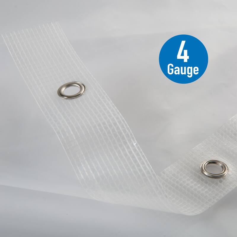 Bath Bliss Heavyweight PEVA Shower Liner with 5 Mesh Pockets
