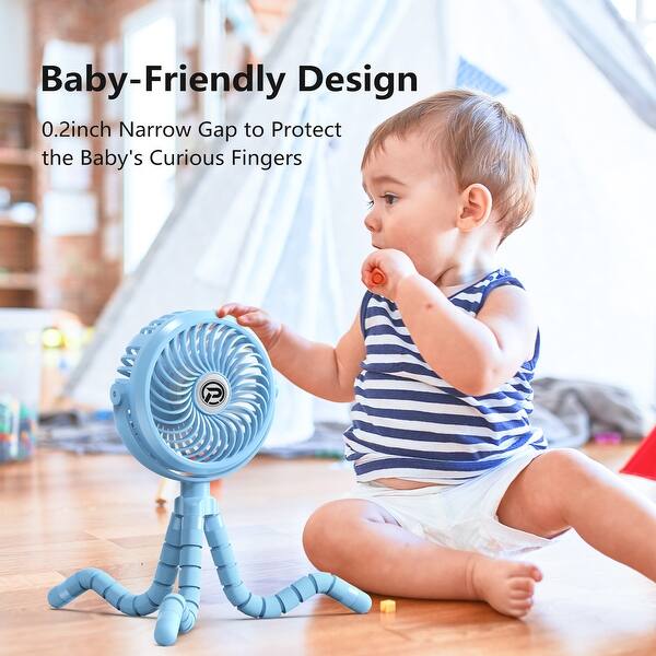 Battery Operated Stroller Fan Flexible Tripod Clip Fan with 3 Speeds - Bed  Bath & Beyond - 38283556