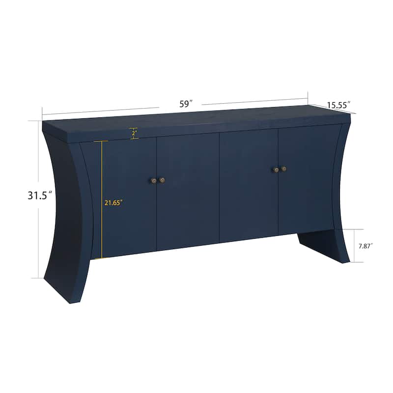 4-door Sideboard with sturdy wooden legs