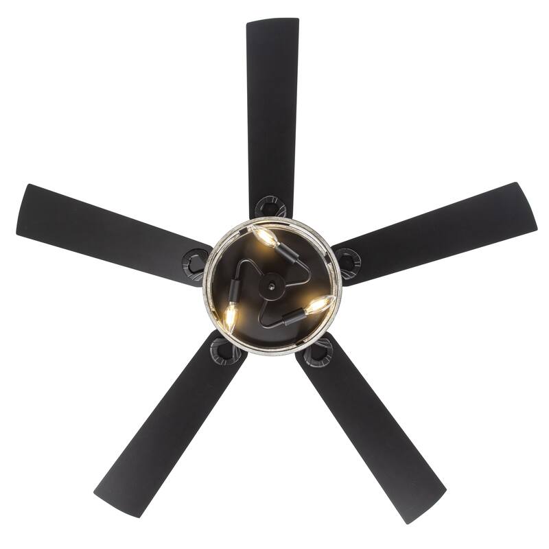 52" Reversible 5-Blade Caged Ceiling Fan with Light and Remote
