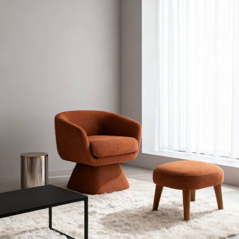 Lazy Chair with Ottoman, Modern Lounge Accent Chair, Leisure Upholstered Sofa Chair, Reading Chair with Footrest