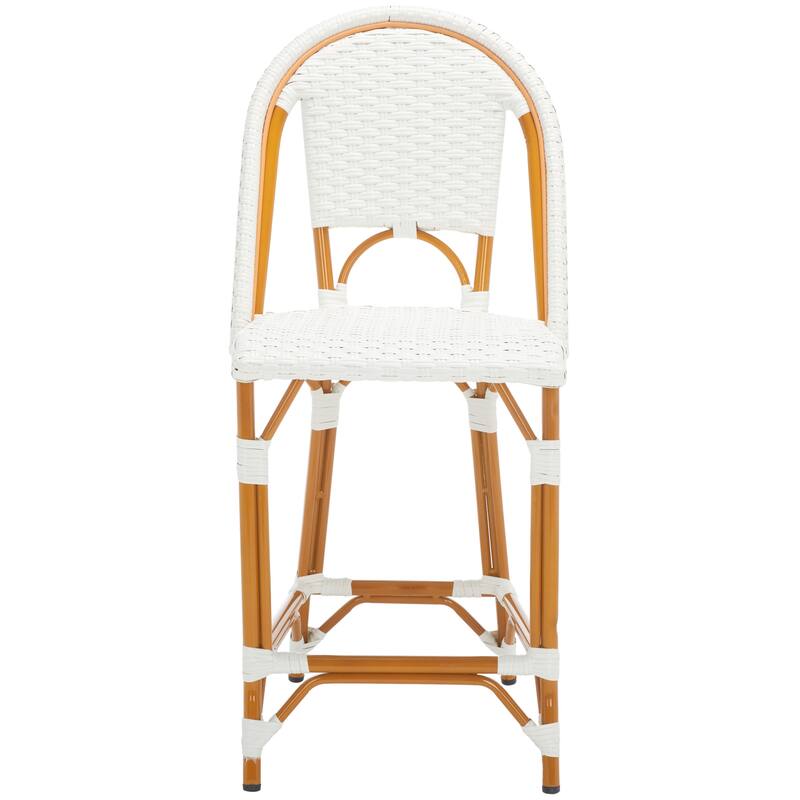 SAFAVIEH Leonica Outdoor Bistro 25-inch Seat Height Counter Stool (Fully Assembled) - 20"W x 21"D x 43"H