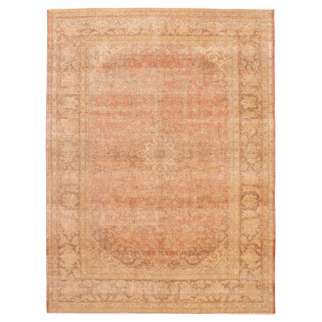 ECARPETGALLERY Hand-knotted Antalya Vintage Copper Wool Rug - 9'8 x 12'10