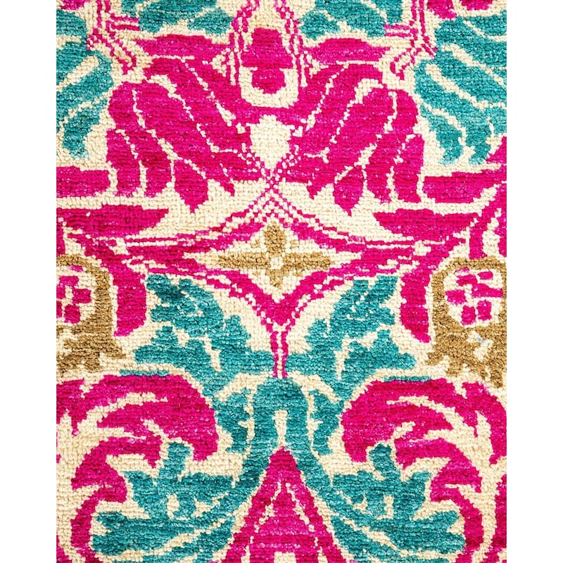 Overton Handknotted Wool Vintage Inspired Contemporary Arts & Crafts Ivory Area Rug - 14' 5" x 11' 7"