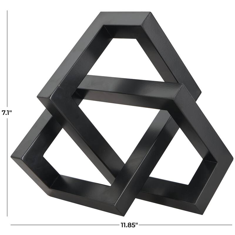 Metal Geometric Abstract Shaped Decorative Sculpture - Black or Gold - Roche River Decor