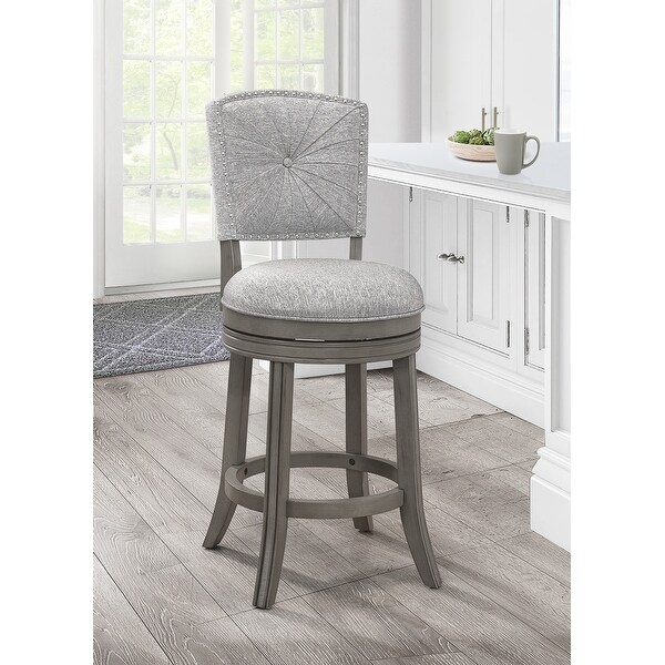 backless harlow upholstered swivel counter stool