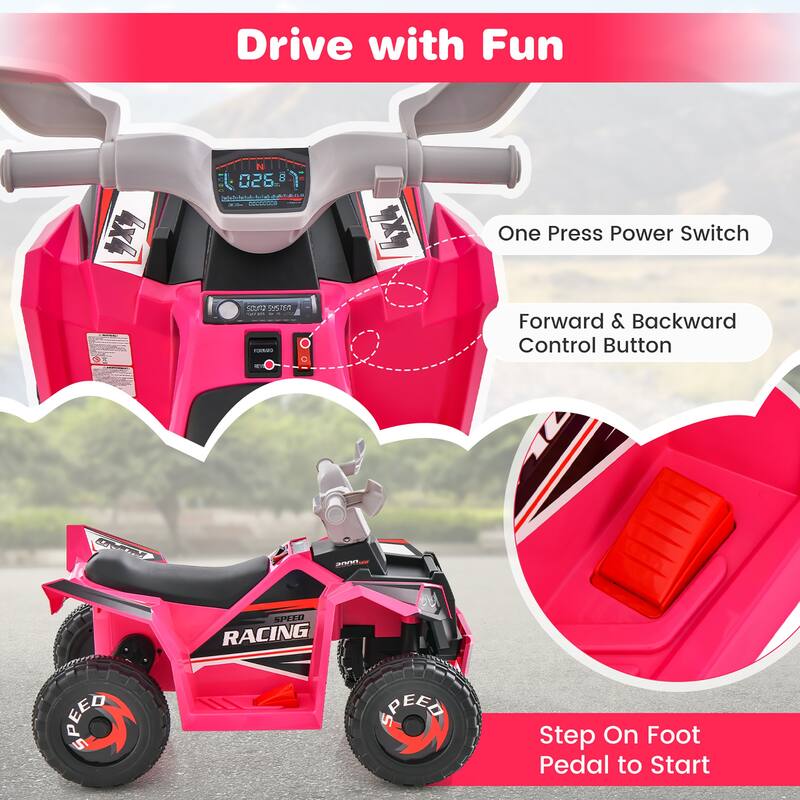 Gymax Kids Electric Ride On ATV Toy 6V Battery Powered Electric