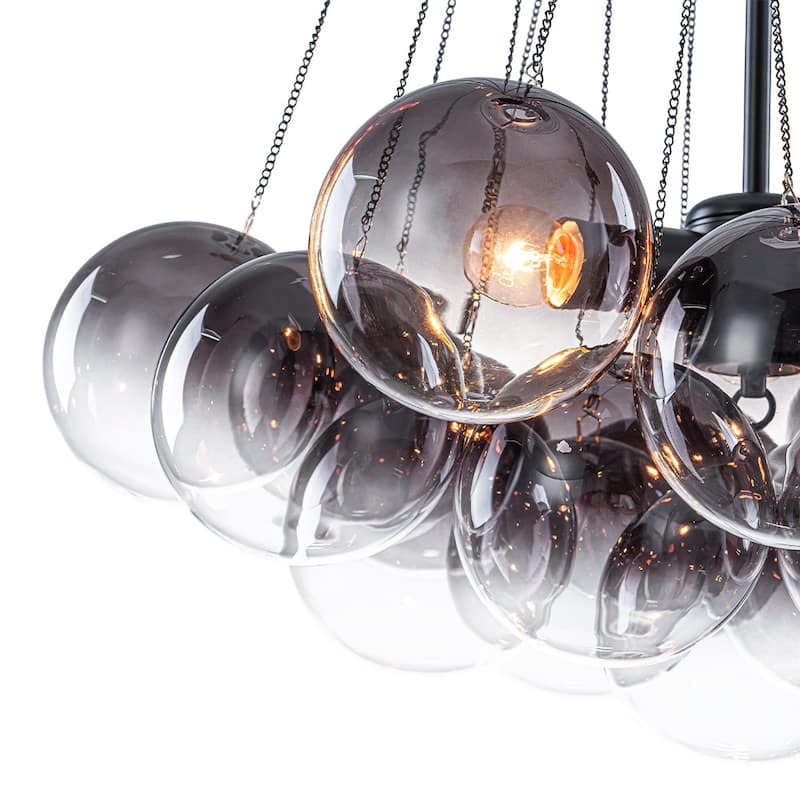 Modern Glam Cluster Gradual Colored Glass Bubble Chandelier