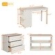 preview thumbnail 17 of 35, Low Loft Bed with Cabinet ,Shelves and Rolling Portable Desk
