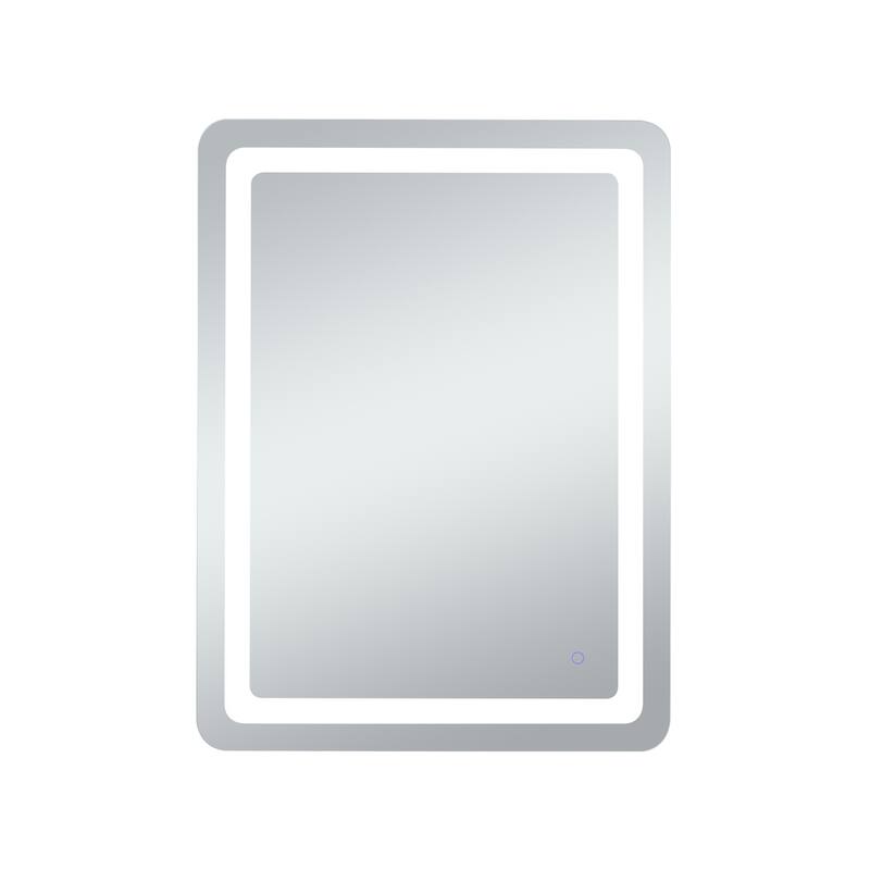 Indigo Home 30in x 40in soft edge LED mirror - Glossy white