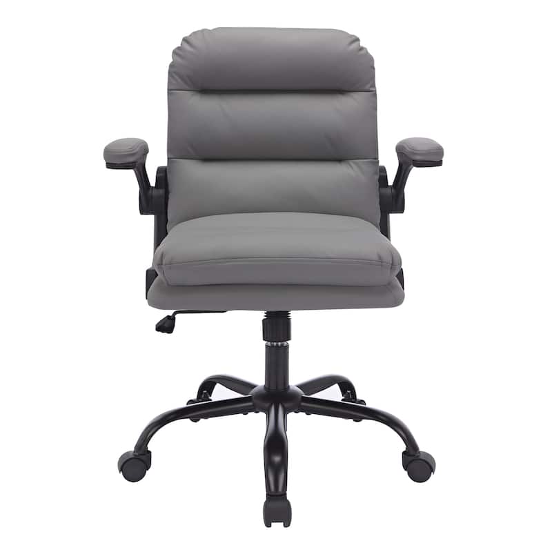 2 Pieces PU-Padded Home Office Desk Chair, Ergonomic Chair Computer Chair, Swivel Executive Office Chair