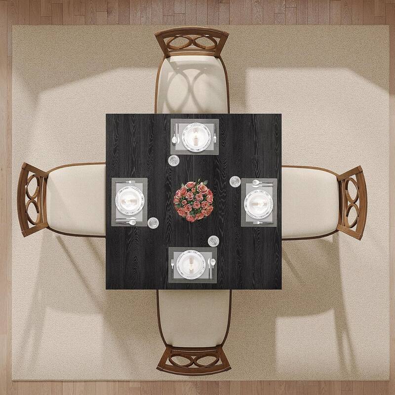 Square Wood Dining Table, Farmhouse Kitchen Table for Living/Dining Room