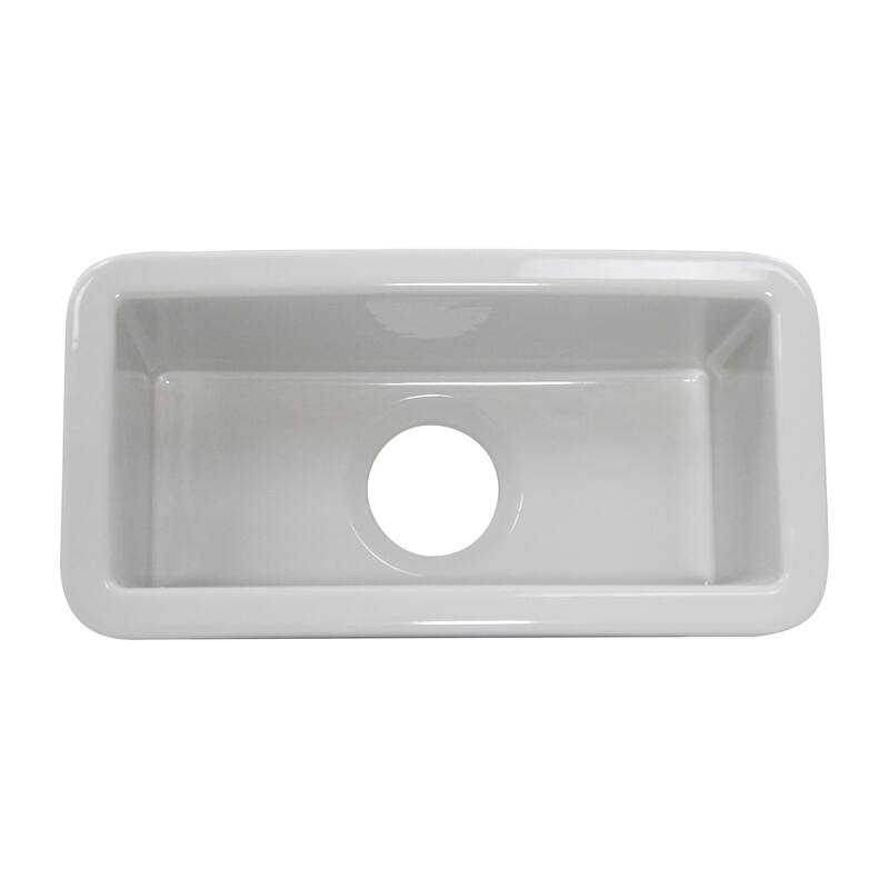 Petite Fireclay Island-Prep or Bar Sink - 9.25 x 18.25 x8.75 inches