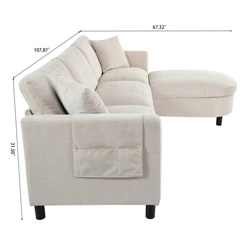 SOFA with Ottoman and Convenient Bag