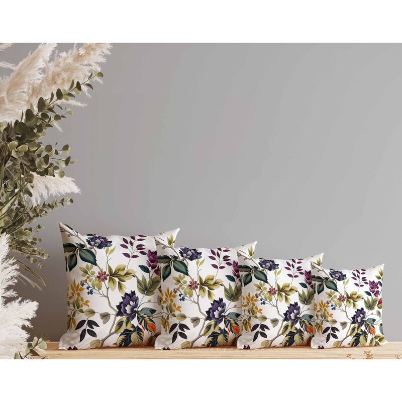 Majestic Gardens Faux Suede Reversible Throw Pillow White and Blue