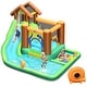 preview thumbnail 26 of 24, Inflatable Waterslide Bounce House Climbing Wall Ball Pit with Blower - Green, Yellow and Blue - 145" x 120" x 91" (L x W x H)