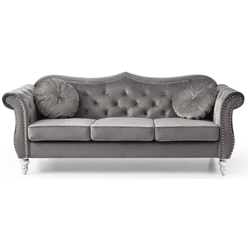 G0660A-S Dark Gray Velvet Sofa
