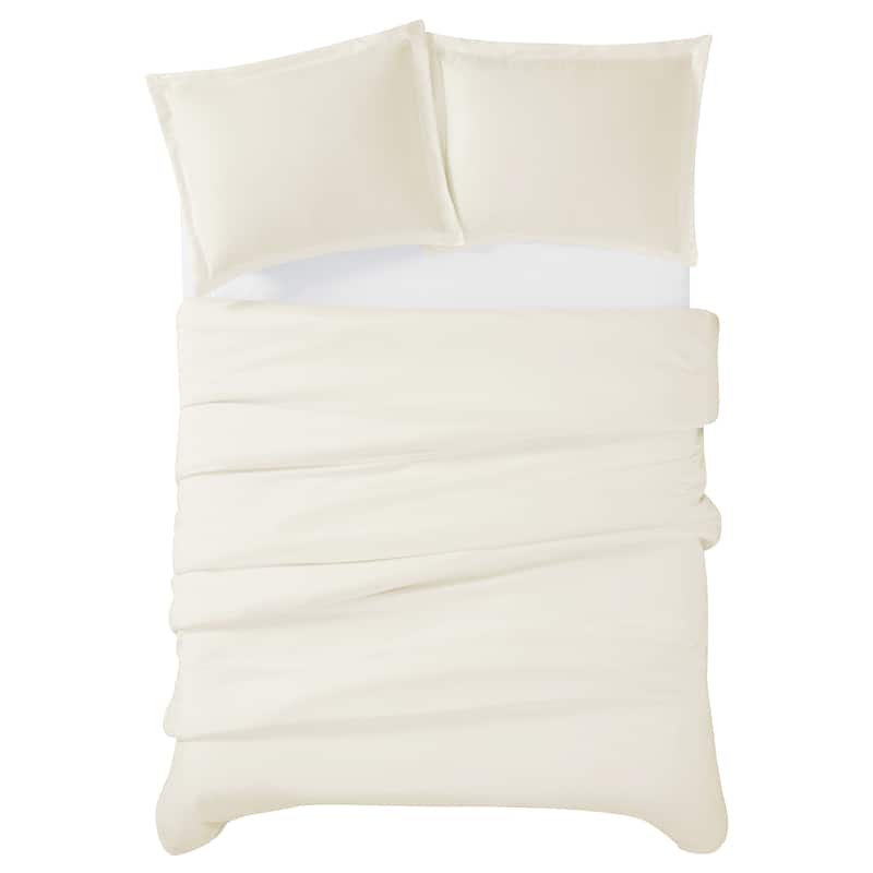 Cannon Heritage Solid 3 Piece Duvet Cover Set