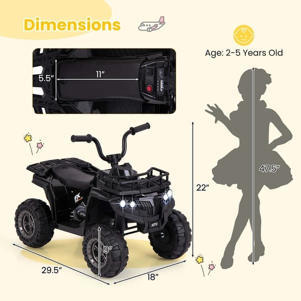 Costway Kids Ride On Electric ATV 6V 4-Wheeler Quad Car with - See Details