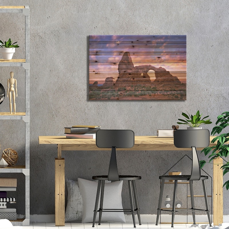 Sunset in The Desert I Print On Wood by David Drost - Multi-Color