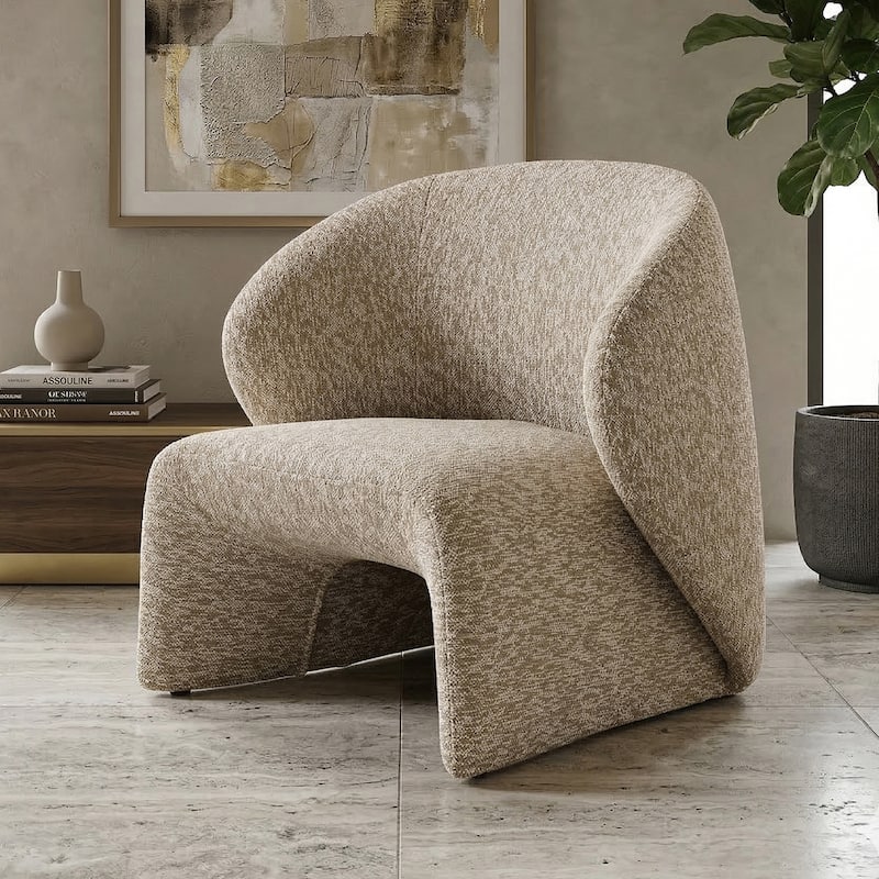 Furniture of America Premier Modern 31-inch Low Profile Premium Upholstered Fully Assembled Accent Chair - Camel Cloud
