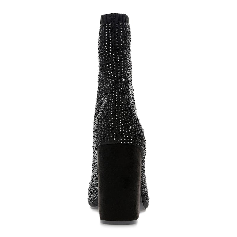 MIA Magdalena Rhinestone Stretch-Knit Sock Bootie