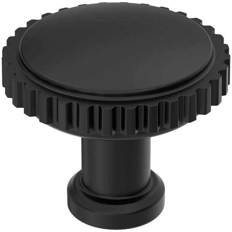 Amerock BP37800 Farewind 1-1/4" Fluted Mushroom Cabinet Knob - Matte Black