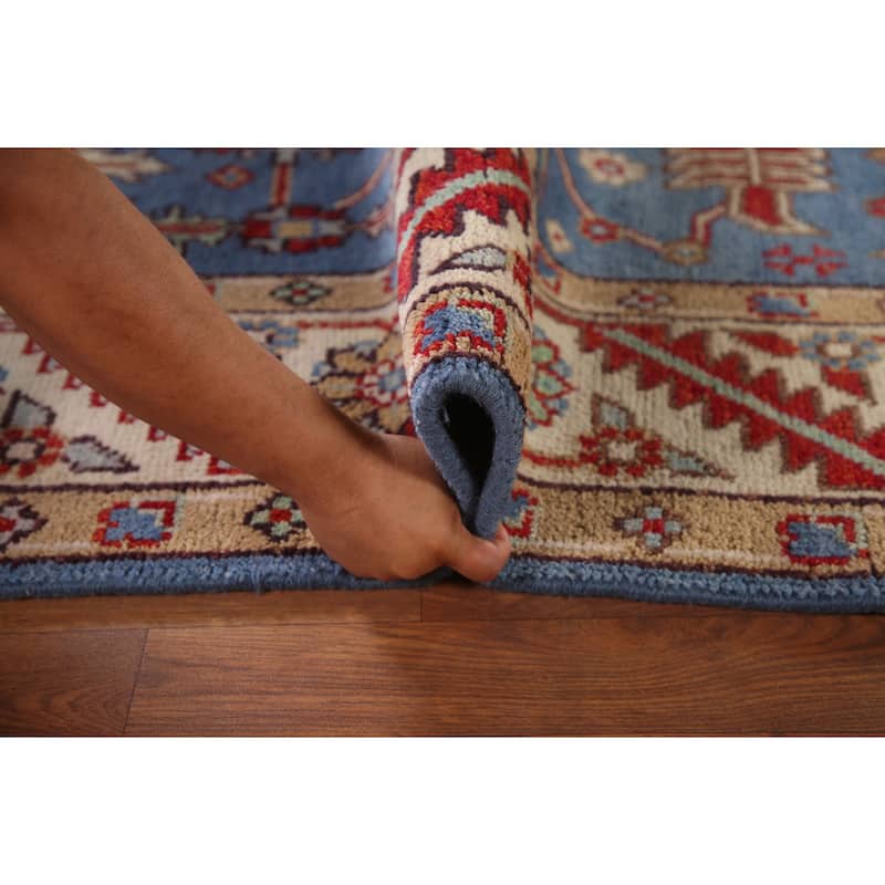 Blue Oushak Oriental Area Rug Wool Carpet - 7'10"x 9'10"