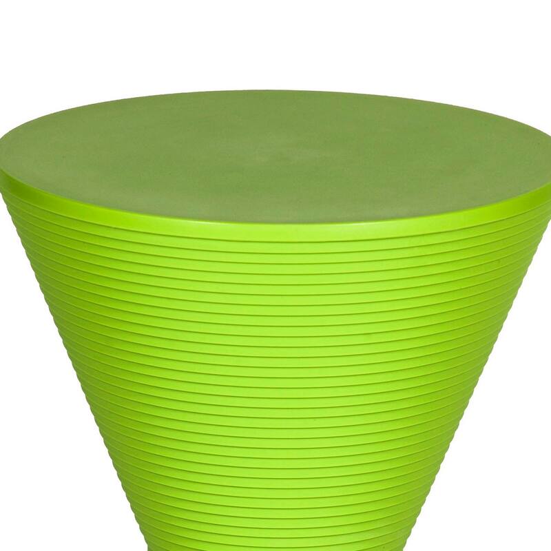 Hillary 17 Inch Patio Stool Table, Indoor Outdoor, Hourglass Design, Green