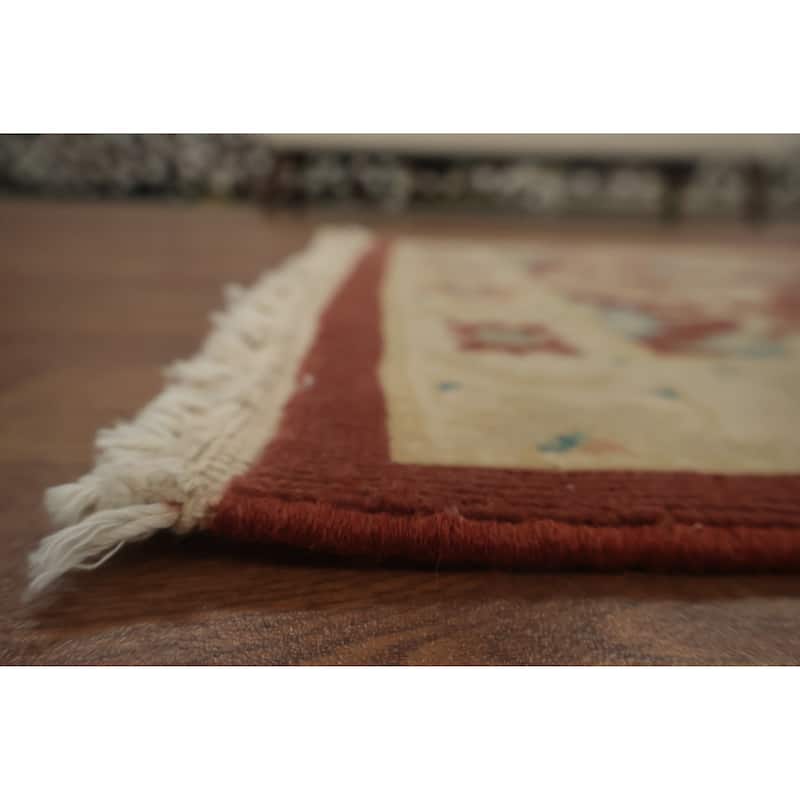 Hand Knotted Oriental 100% Wool Carpet Traditional All-Over Brown Ziegler Area Rug - 3' 8'' X 2' 0''