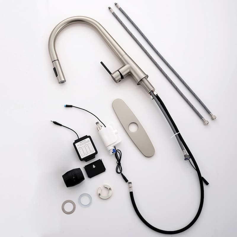 Touchless Kitchen Faucet with AC Adapter and Deck Plate