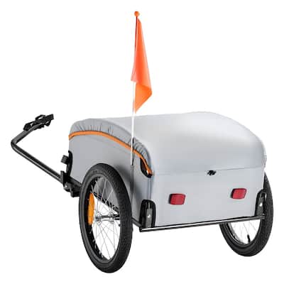 Bike Cargo Trailer, 100 lbs Load Capacity, Heavy-Duty Bicycle Wagon Cart, Foldable Compact Storage with Universal Hitch, Waterp