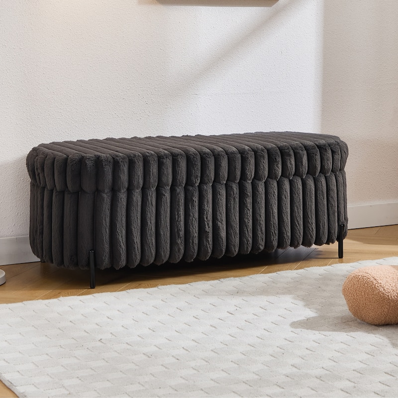 49.2"W Oversized Storage Ottoman,Modern Footstool Bench with Metal Legs