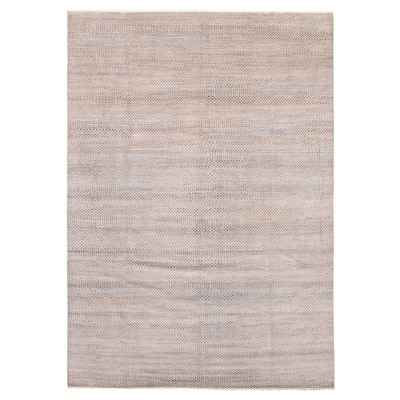 ECARPETGALLERY Hand-knotted Silk Shadow Grey Silk, Wool Rug - 9'9 x 14'2