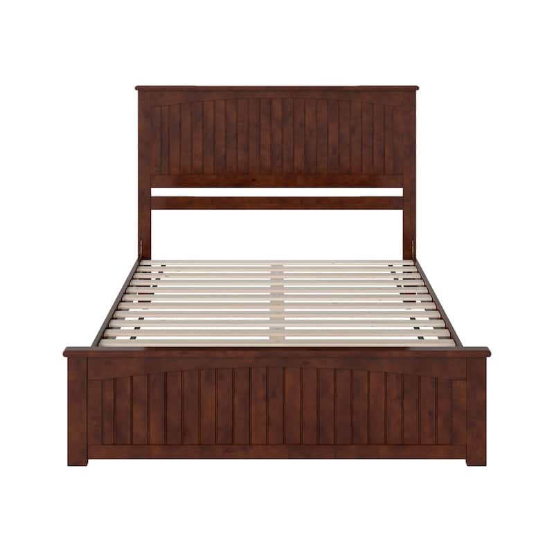 Naples Solid Wood Low Profile Platform Bed with Matching Footboard