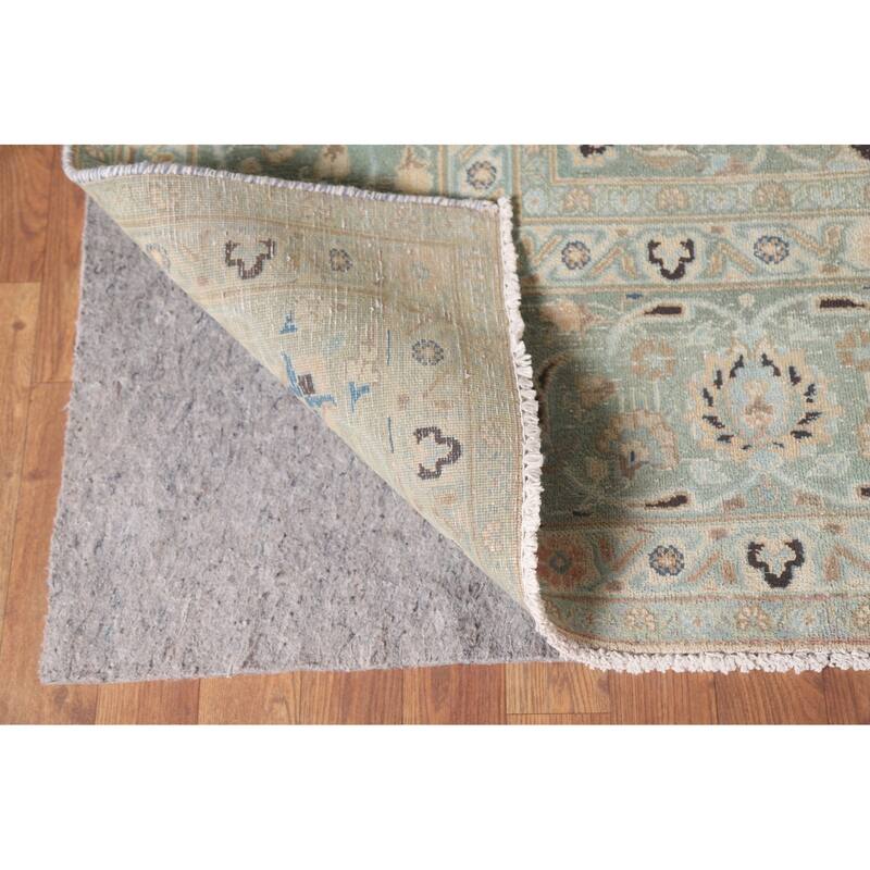 Hand Knotted Oriental 100% Wool Carpet Traditional Floral Oranges & Rust Mashad Area Rug - 10' 10'' X 9' 4''