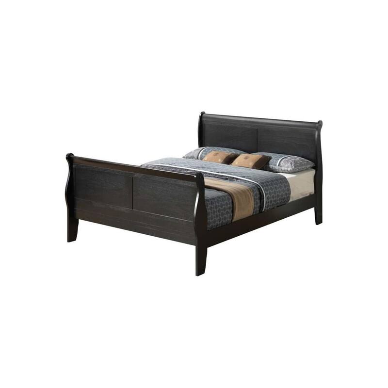 Black Full Bed with Durable Transitional Frame, Sleek Finish and Stylish Design for Comfortable Modern Bedrooms