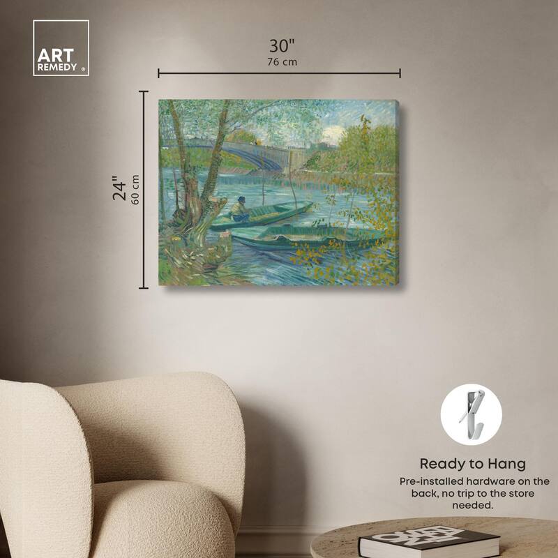 Fishing in Spring Canvas by Art Remedy, Gallery Wrapped