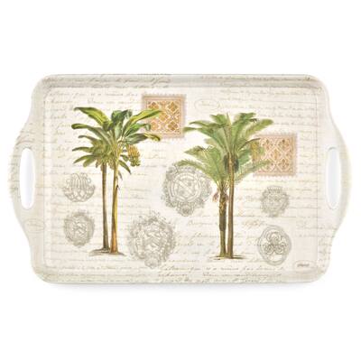 Pimpernel Vintage Palm Study Large Melamine Handled Tray - 19.25" x 11.5"