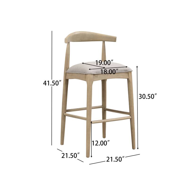Bar Stool In Pebble Fabric (Set of 2)