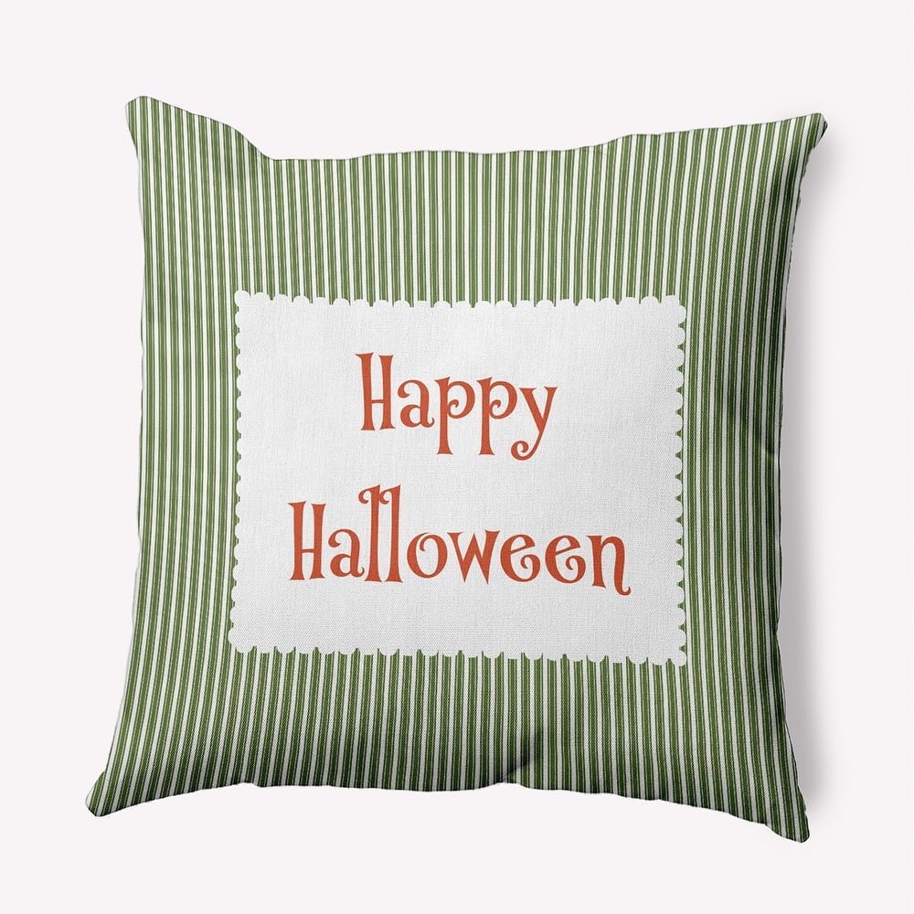 Halloween Happy Halloween Ticking Accent Pillow