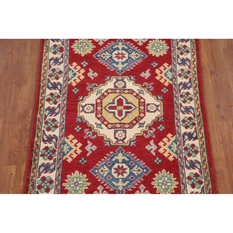 Traditional Red Kazak Oriental Accent Rug Handmade Wool Carpet - 2'8" x 4'1"