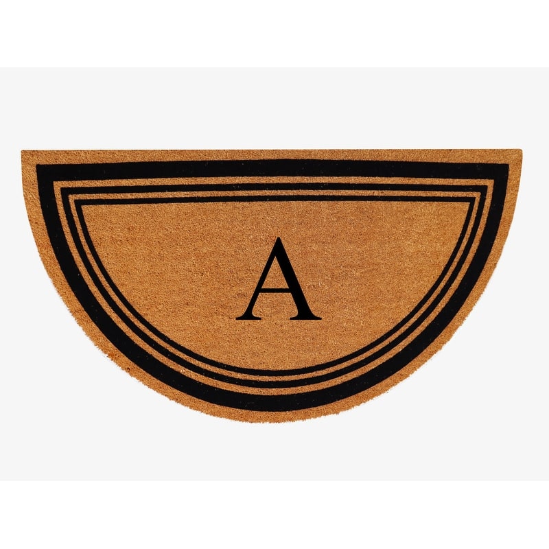 A1HC Natural Coir Flock Beige 30 in x 60 in Coir & PVC Durable Door Mat for Outdoor Entrance Monogrammed Doormat - A