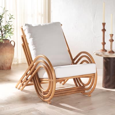 SAFAVIEH Couture Fernson Rattan Accent Chair - 26"W x 41"D x 33"H