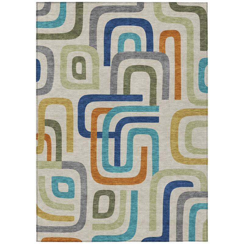 Machine Washable Indoor/ Outdoor Modern Penner Chantille Rug